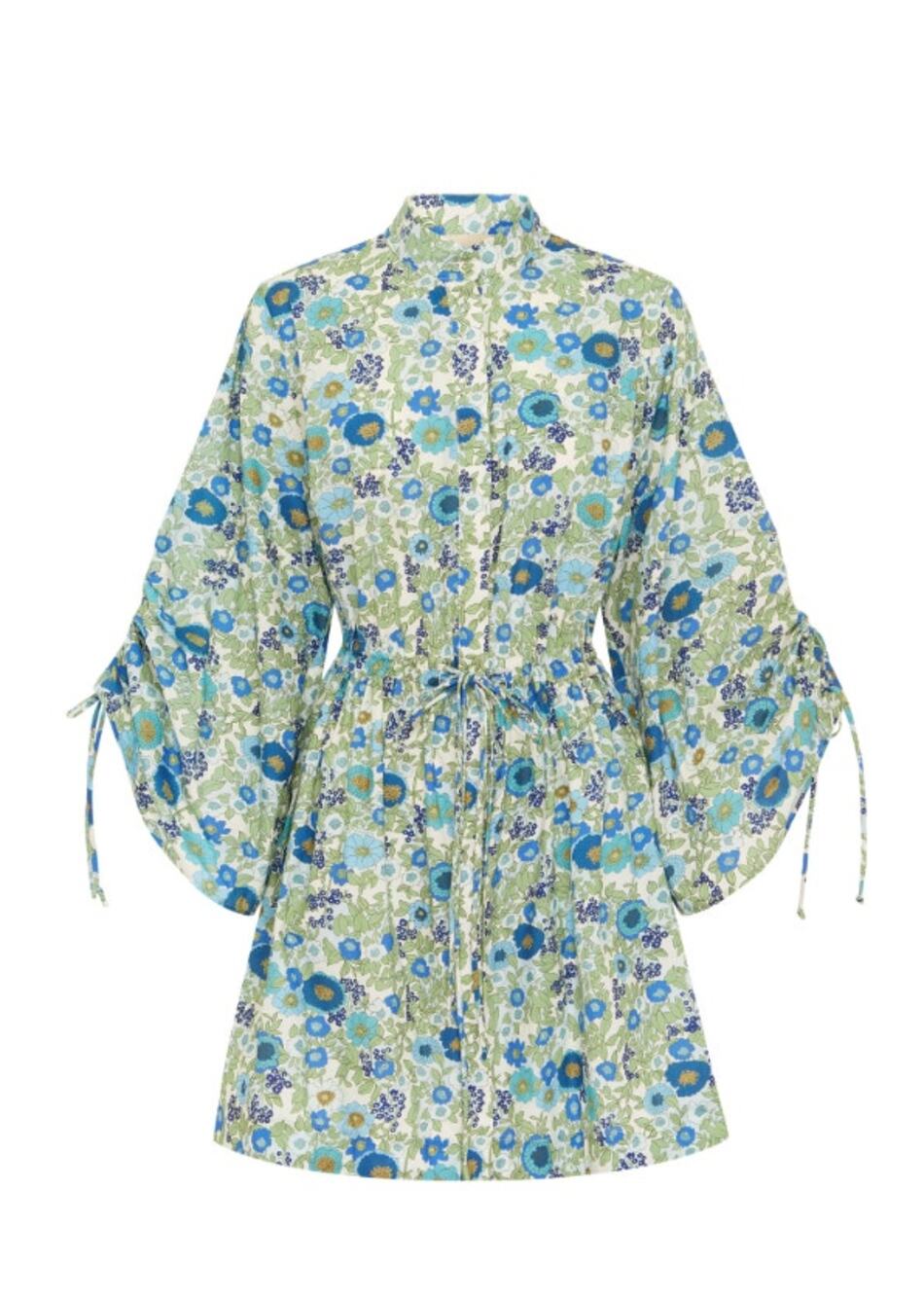 Alémais Pam Cotton Mini Dress Resort Wear Printed Floral Blue 6